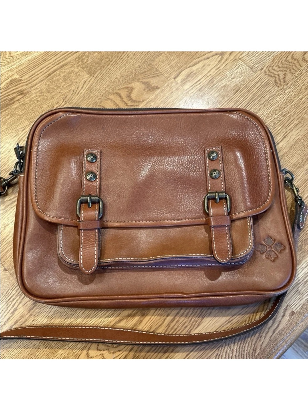 Patricia Nash Cognac Leather Crossbody Satchel - Picture 7 of 7